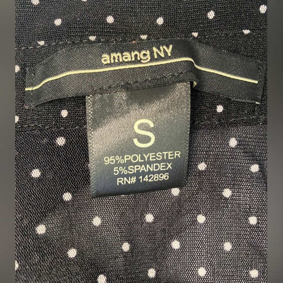 Among NY Women’s Black And White polka-dotted top side ties Blouse - Picture 3 of 5